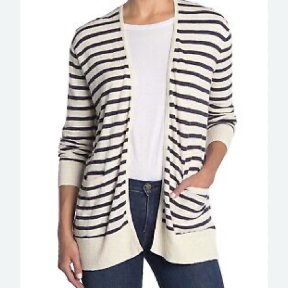 Madewell Plus Size Open Drape Cardigan Striped Sweater Size 2X